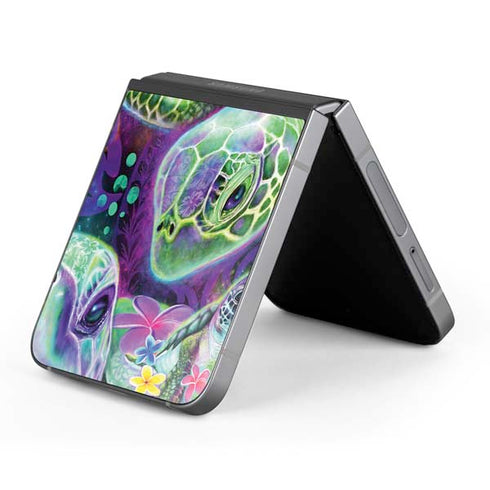 Rainbow Sea Turtles by Sheena Pike Galaxy Z Flip6 Skin